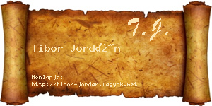 Tibor Jordán névjegykártya